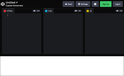 Figure 2.1 CodePen View
